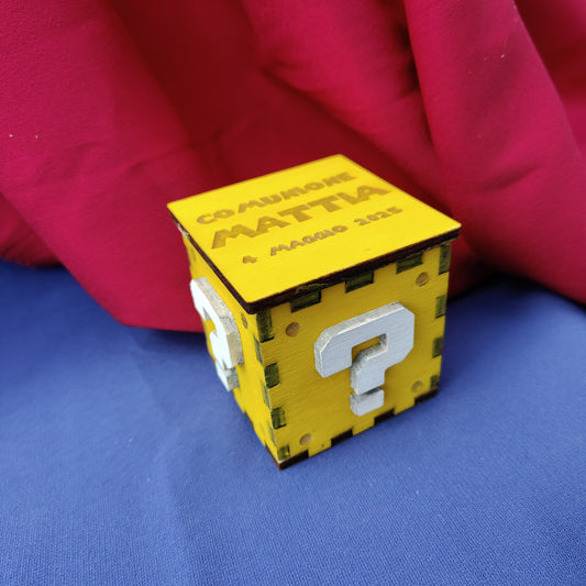 Scatolina Porta Confetti Super Mario Personalizzata – Bomboniera Artigianale in Legno