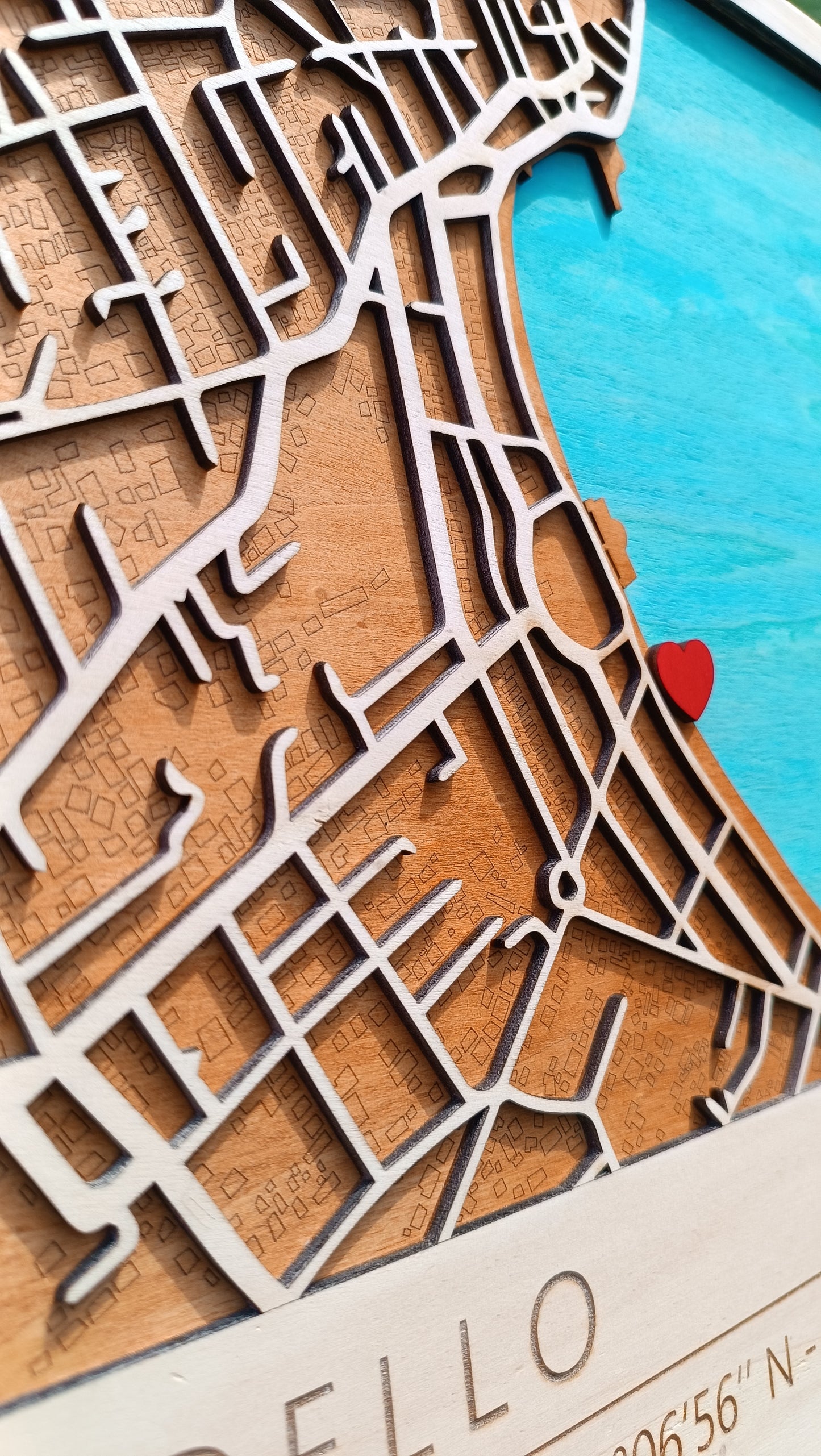 Il Posto del Cuore – Quadretto Mappa Personalizzato