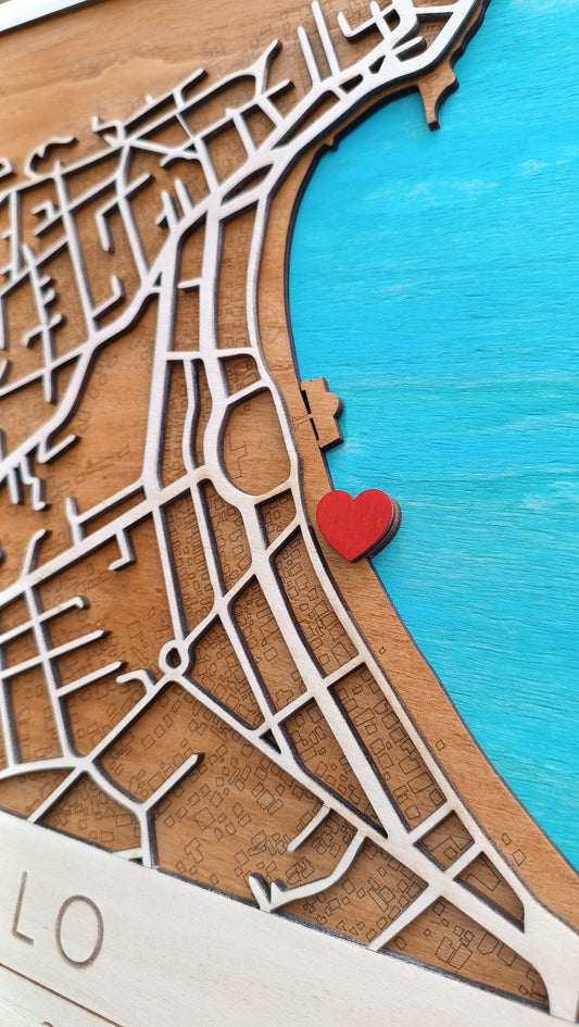 Il Posto del Cuore – Quadretto Mappa Personalizzato