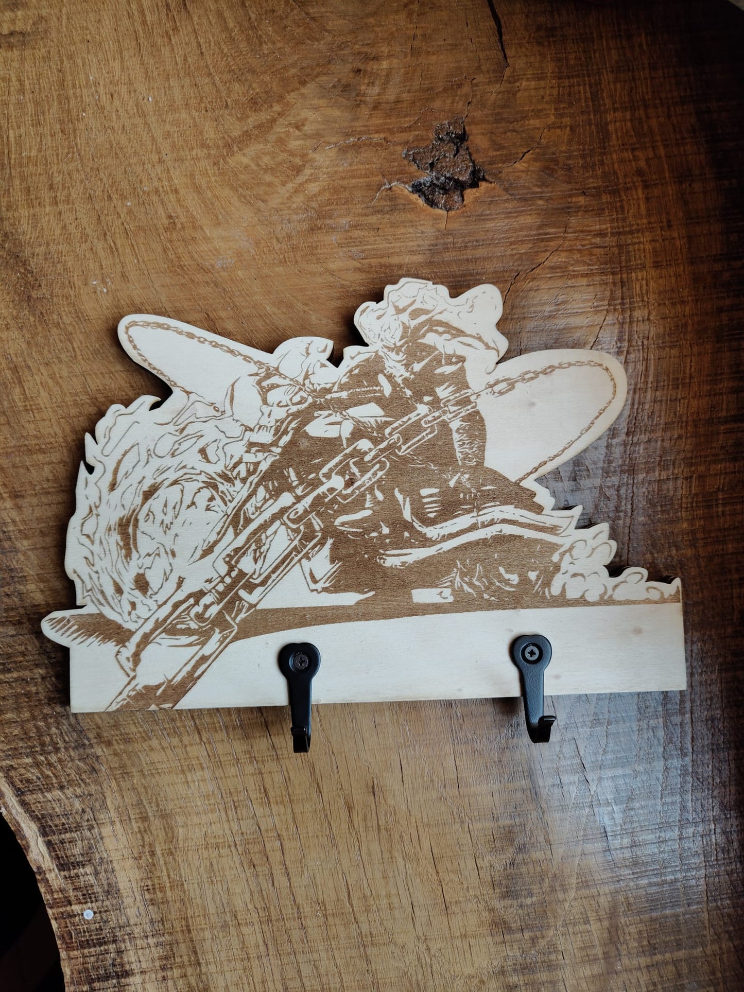 Portachiavi ispirato Ghost Rider – Incisione Laser Artigianale per Biker & Fan Marvel