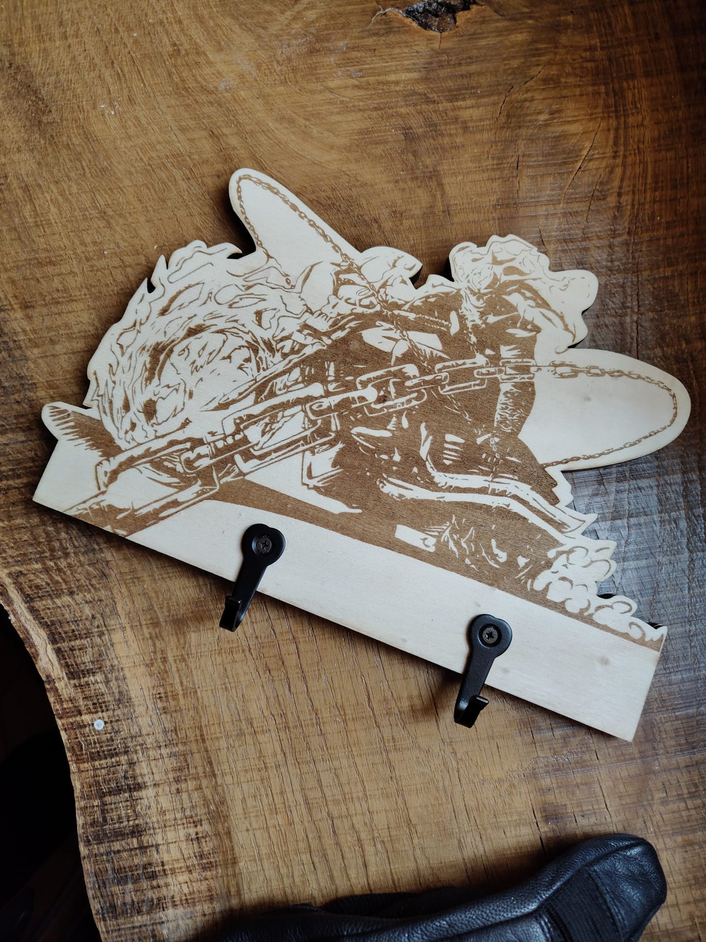 Portachiavi ispirato Ghost Rider – Incisione Laser Artigianale per Biker & Fan Marvel