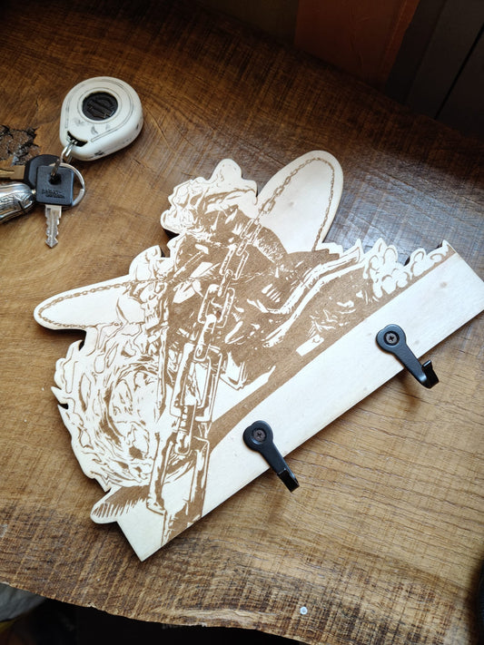Portachiavi ispirato Ghost Rider – Incisione Laser Artigianale per Biker & Fan Marvel