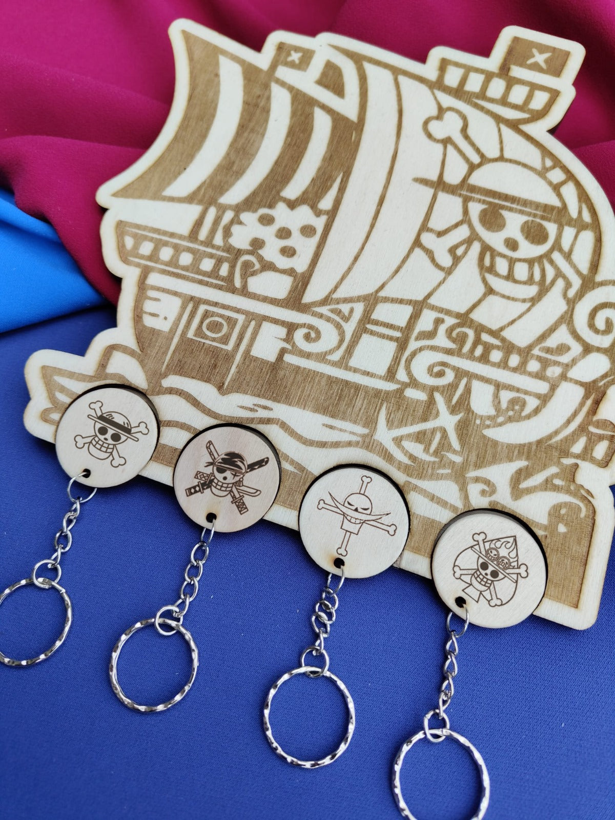Portachiavi da Muro in Legno - Edizione One Piece | Personalizzabile & Inciso al Laser