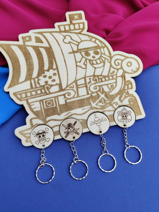 Portachiavi da Muro in Legno - Edizione One Piece | Personalizzabile & Inciso al Laser