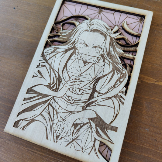 Quadretto Nezuko in Legno - Demon Slayer