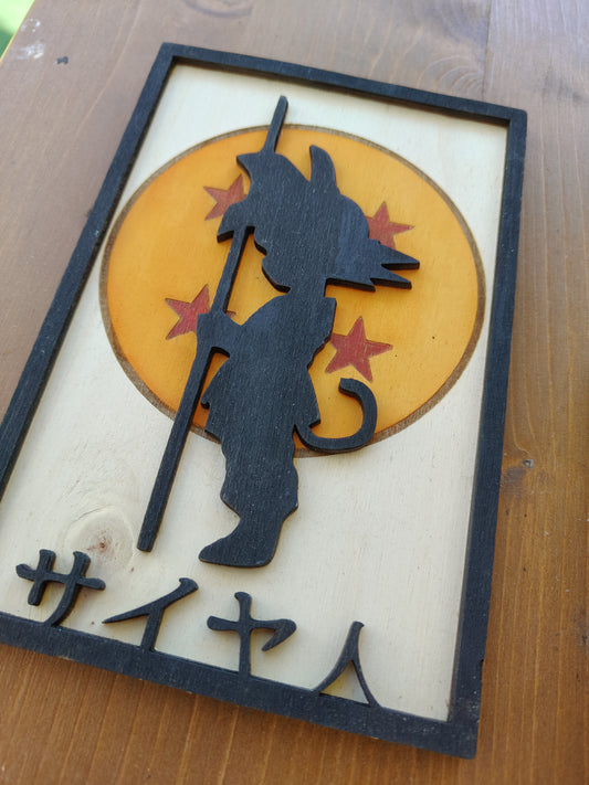 Quadretto Legno AnimeQuadretto Legno Goku – Silhouette Saiyan – Silhouette Saiyan