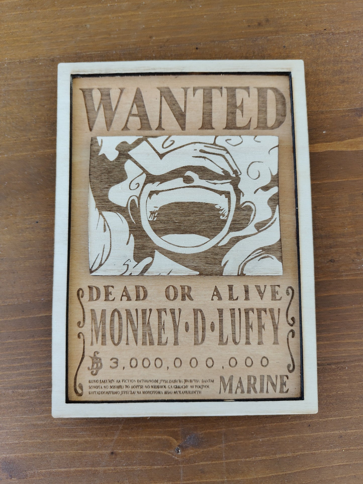 Quadretto in Legno "Wanted – Monkey D. Luffy" | One Piece