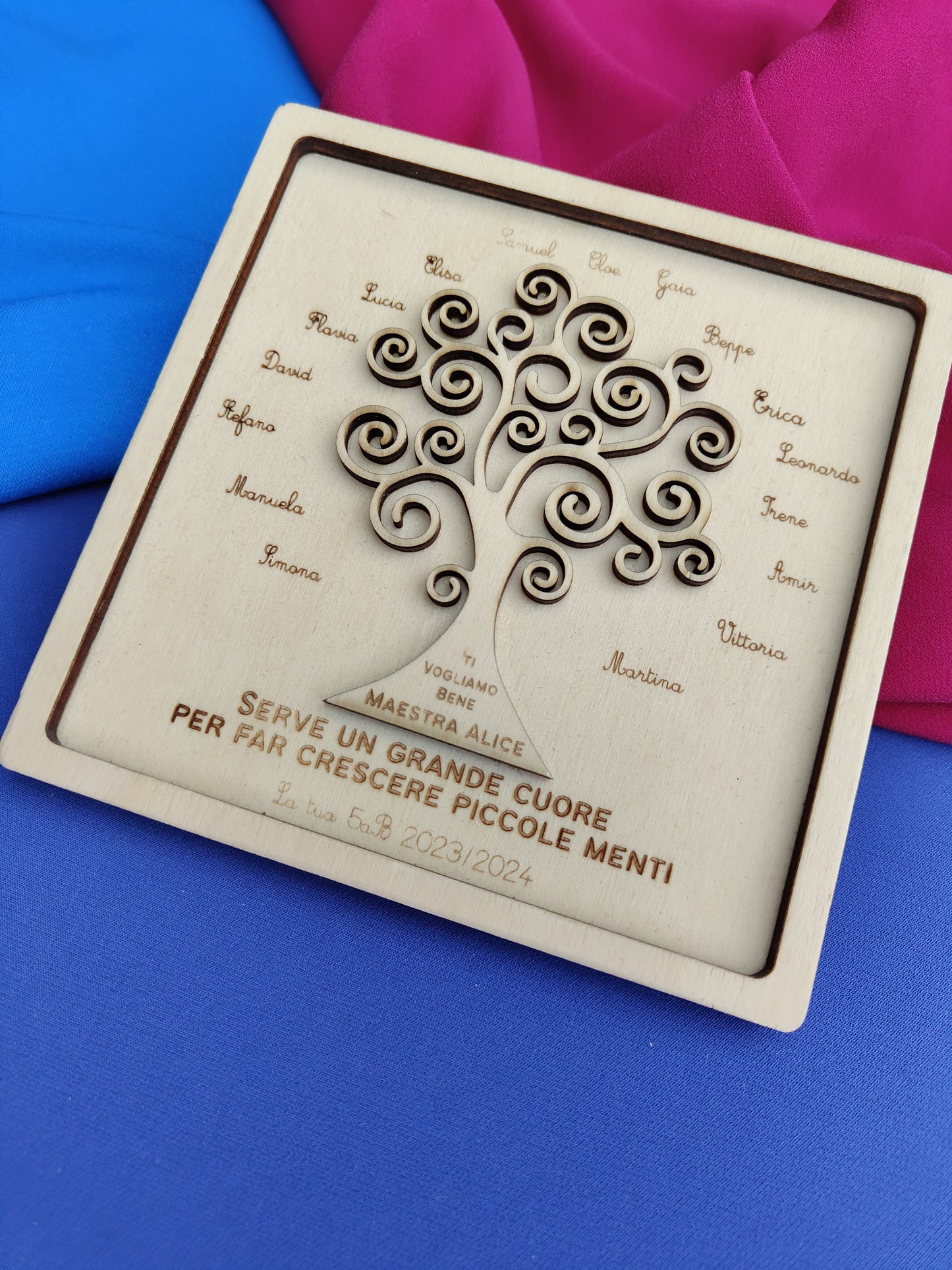 Quadretto Personalizzato in Legno con Albero della Vita – Regalo per Maestra Fine Anno