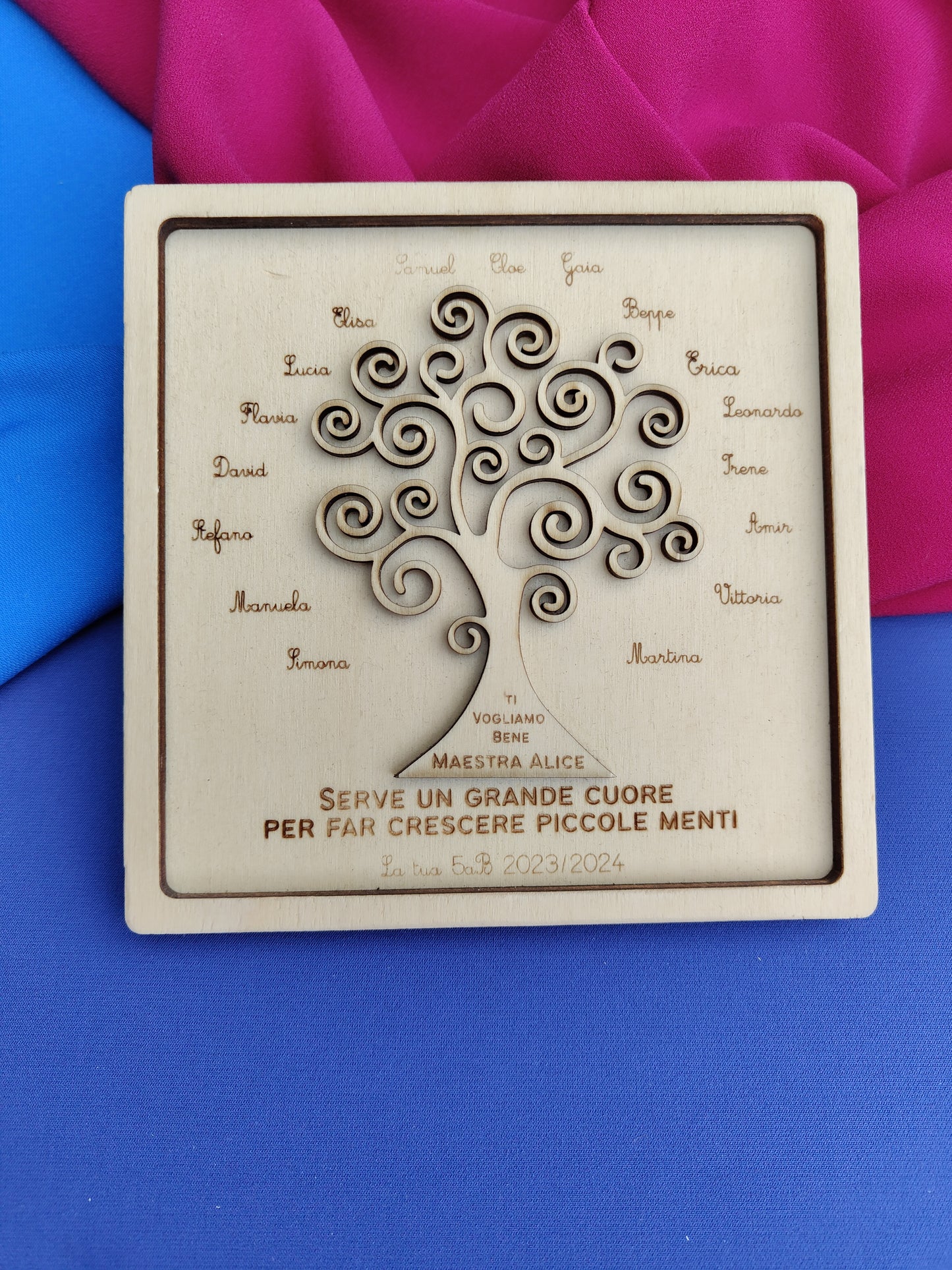 Quadretto Personalizzato in Legno con Albero della Vita – Regalo per Maestra Fine Anno