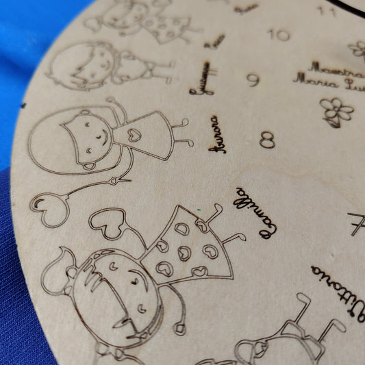 Orologio Personalizzato in Legno – Regalo Speciale per Maestra, Insegnanti, Allenatori o Nonni
