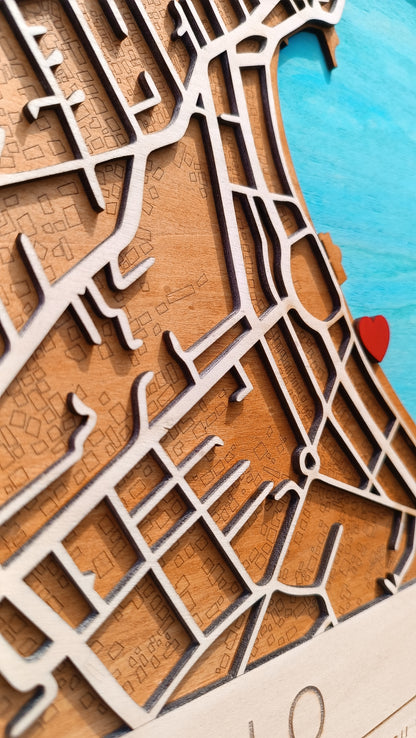 Il Posto del Cuore – Quadretto Mappa Personalizzato