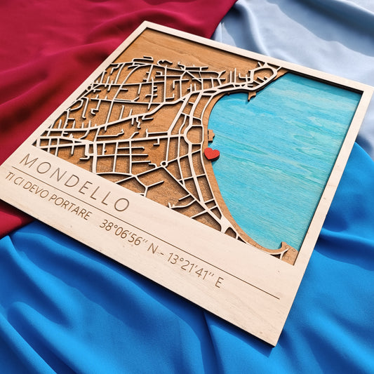 Il Posto del Cuore – Quadretto Mappa Personalizzato
