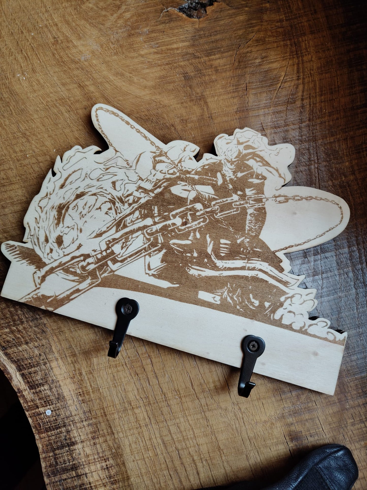 Portachiavi ispirato Ghost Rider – Incisione Laser Artigianale per Biker & Fan Marvel