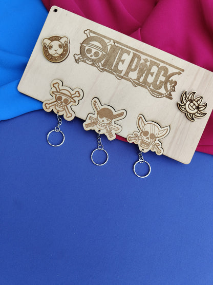 Portachiavi Personalizzato in Legno – Tema One Piece
