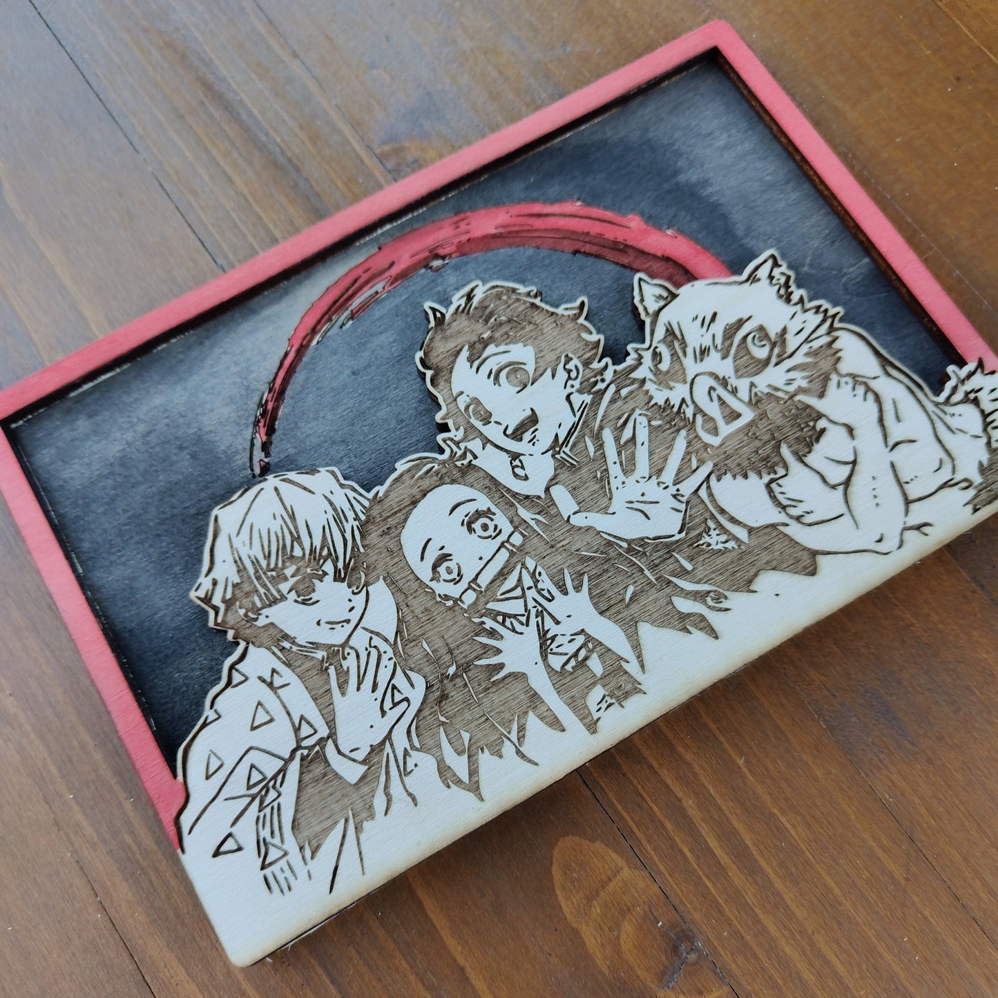 Quadretto Demon Slayer con Tanjirō, Nezuko, Zenitsu, Inosuke