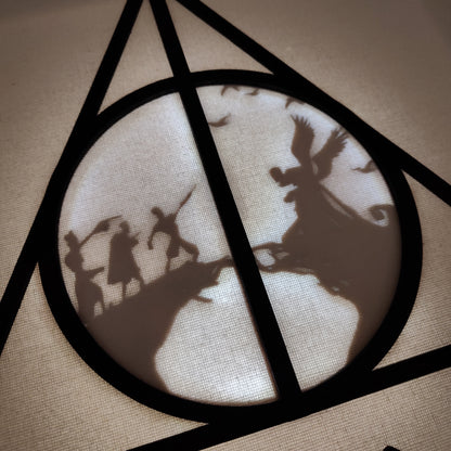 Quadretto Harry Potter LED Doni della Morte e Tre Fratelli