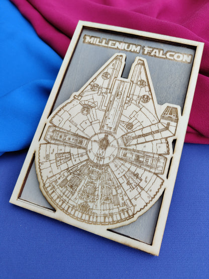 Quadretto Millenium Falcon Star Wars in Legno