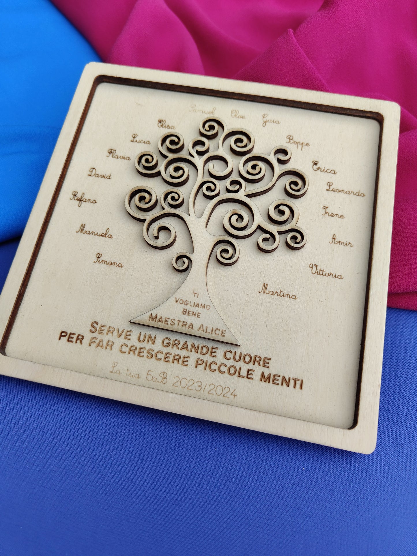 Quadretto Personalizzato in Legno con Albero della Vita – Regalo per Maestra Fine Anno