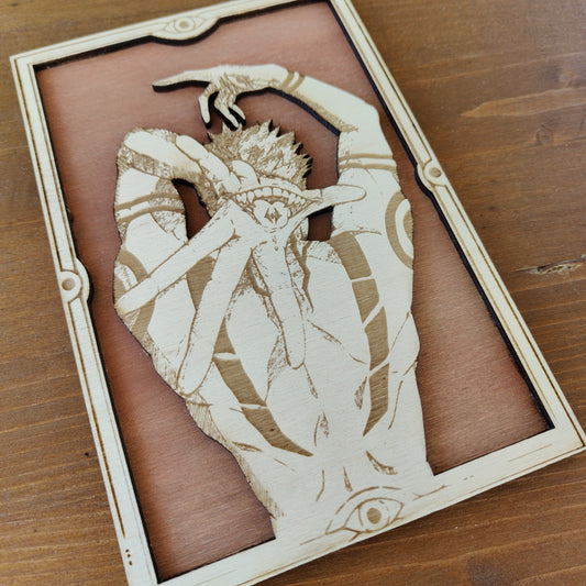 Quadretto in legno inciso - Sukuna (Jujutsu Kaisen)