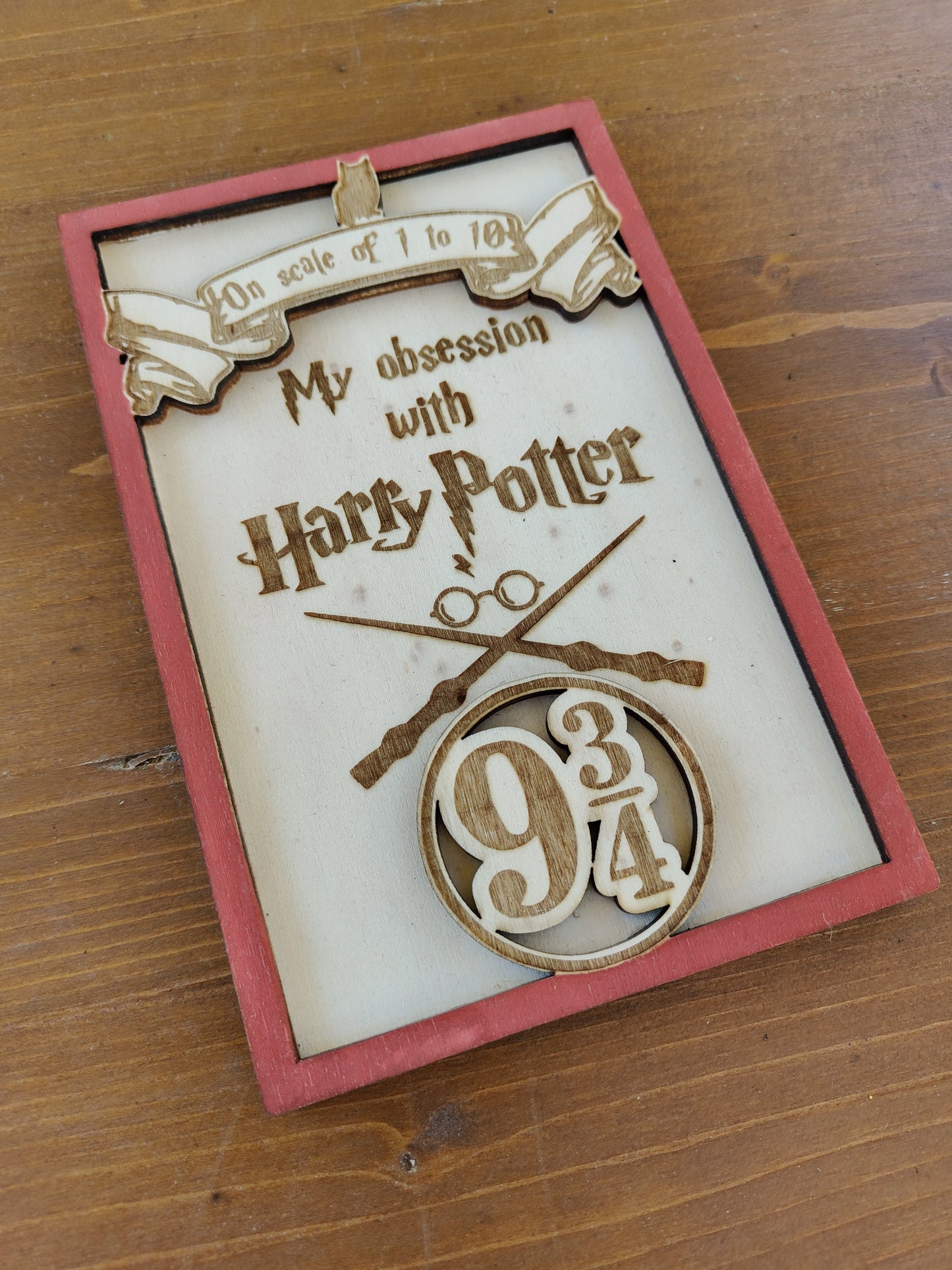 Quadretto Harry Potter 9 3/4 in Legno