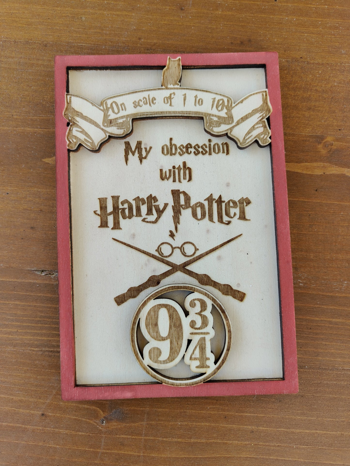 Quadretto Harry Potter 9 3/4 in Legno
