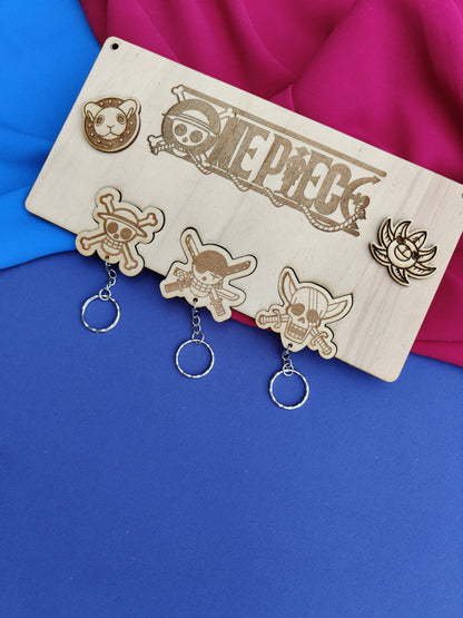 Portachiavi Personalizzato in Legno – Tema One Piece