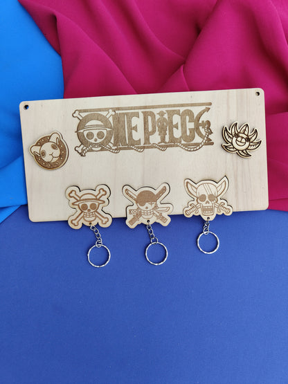 Portachiavi Personalizzato in Legno – Tema One Piece