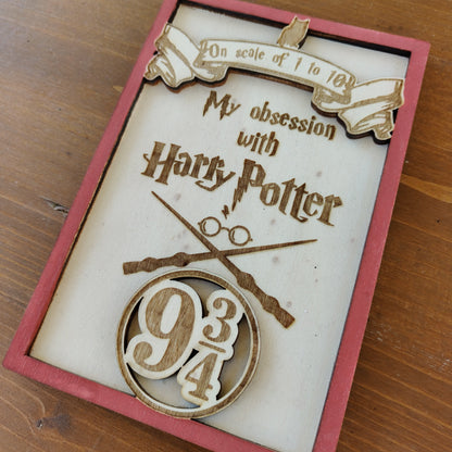 Quadretto Harry Potter 9 3/4 in Legno