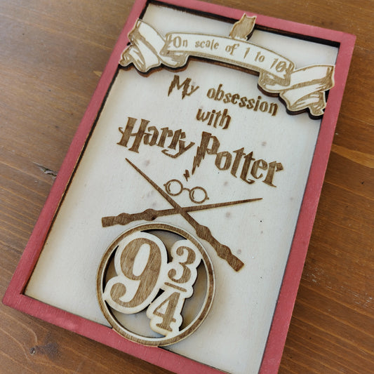 Quadretto Harry Potter 9 3/4 in Legno