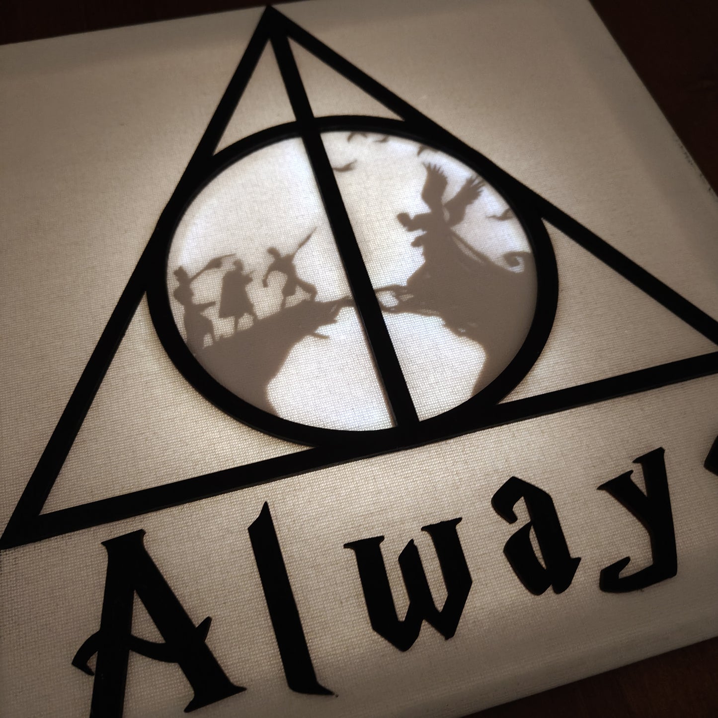 Quadretto Harry Potter LED Doni della Morte e Tre Fratelli