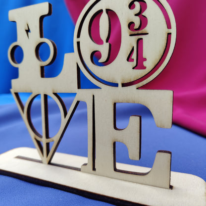 Cake Topper Harry Potter LOVE in legno con basi torta e arredo