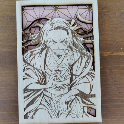 Quadretto Nezuko in Legno - Demon Slayer