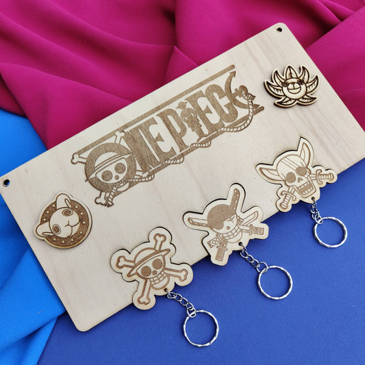 Portachiavi Personalizzato in Legno – Tema One Piece