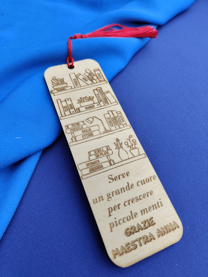 Segnalibro Personalizzato per Maestra con Libreria e nomi