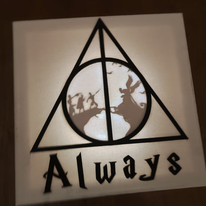 Quadretto Harry Potter LED Doni della Morte e Tre Fratelli