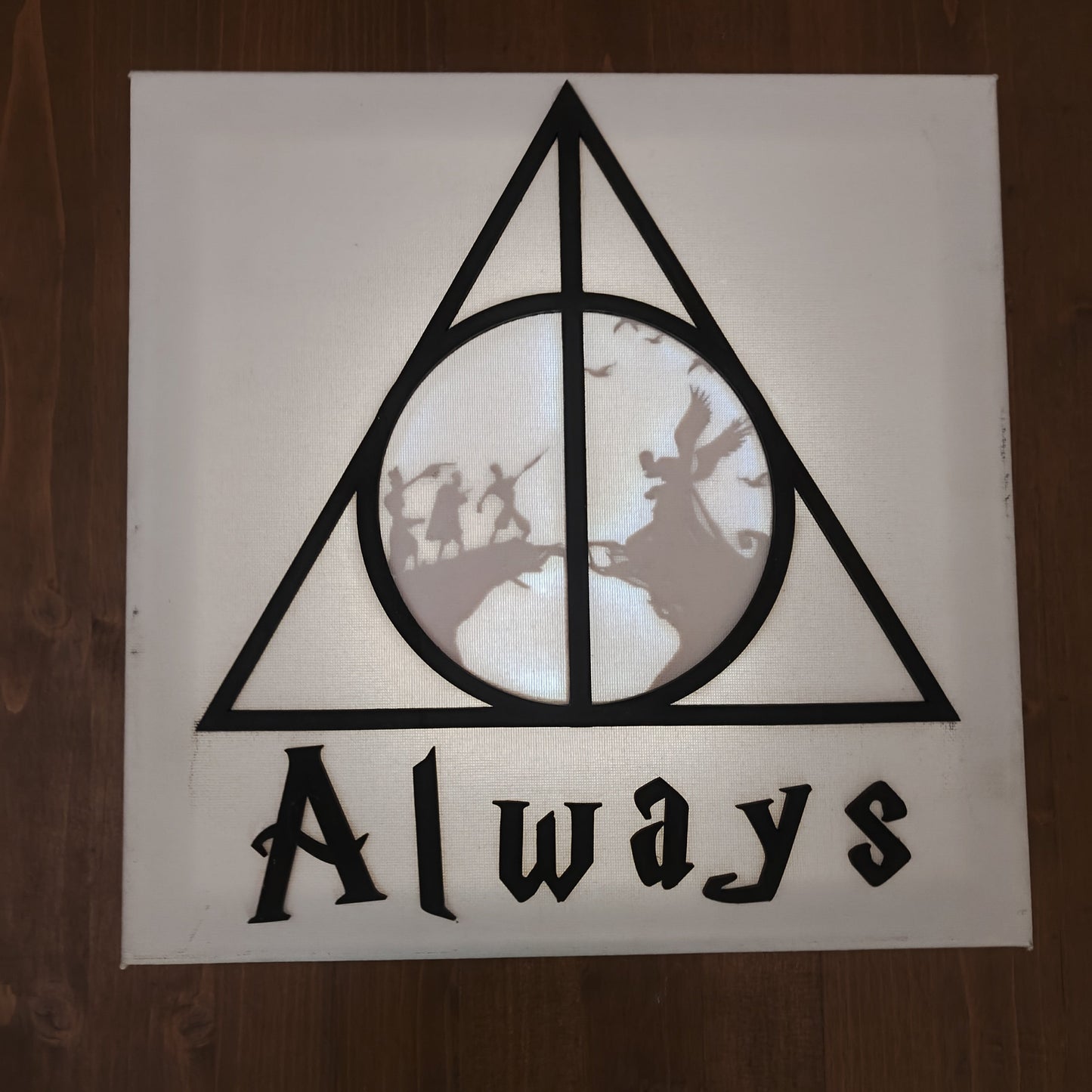 Quadretto Harry Potter LED Doni della Morte e Tre Fratelli