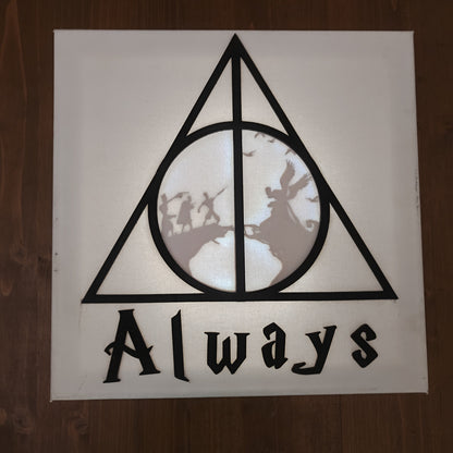 Quadretto Harry Potter LED Doni della Morte e Tre Fratelli