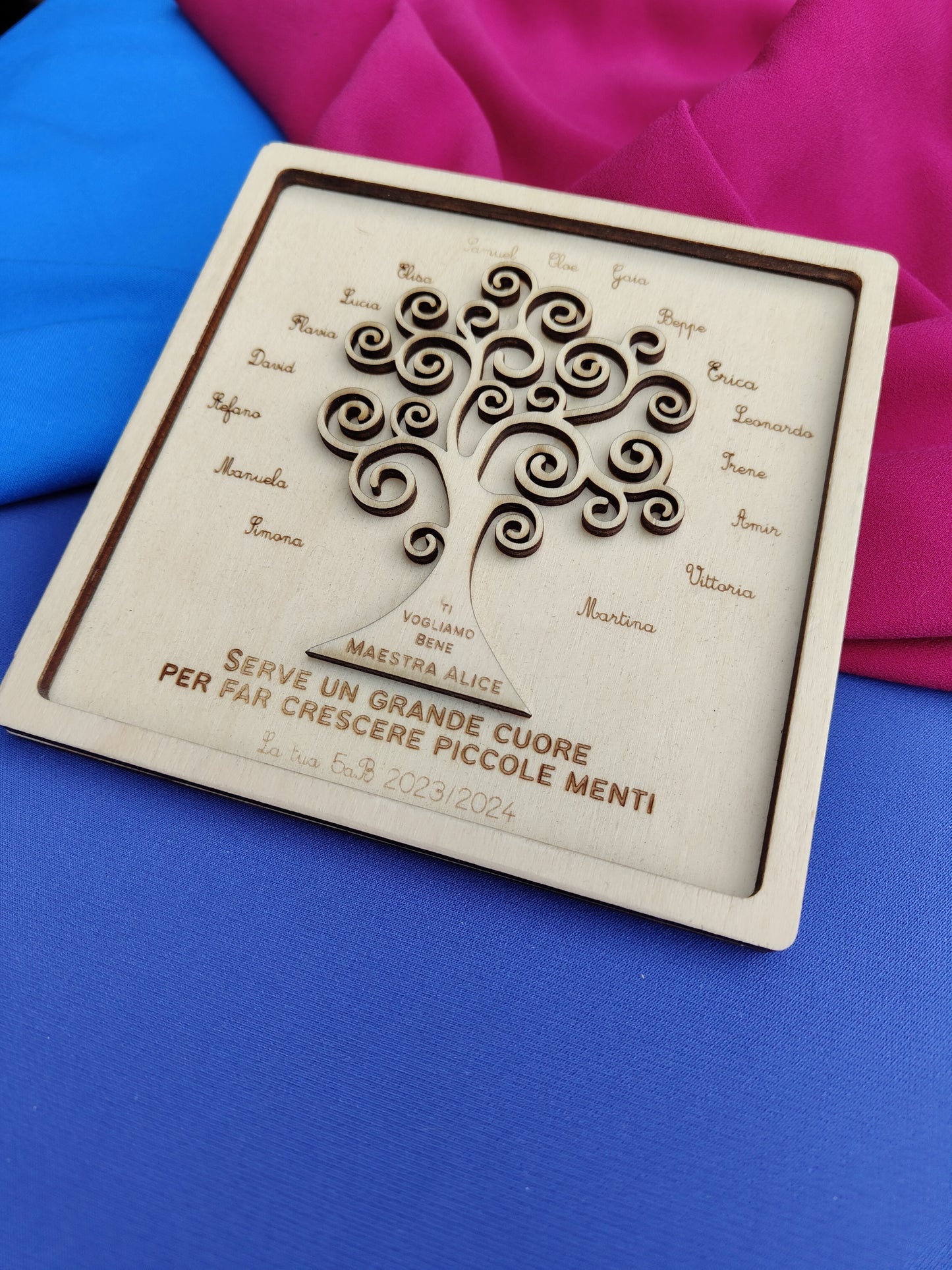 Quadretto Personalizzato in Legno con Albero della Vita – Regalo per Maestra Fine Anno