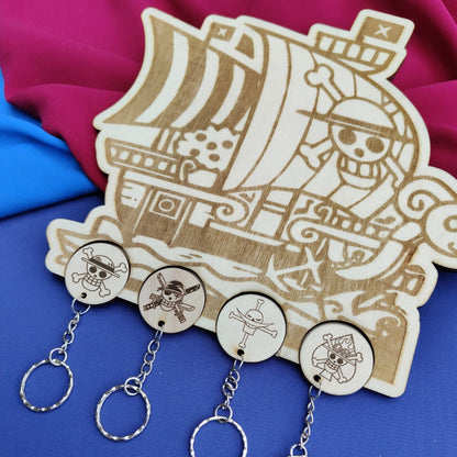 Portachiavi da Muro in Legno - Edizione One Piece | Personalizzabile & Inciso al Laser