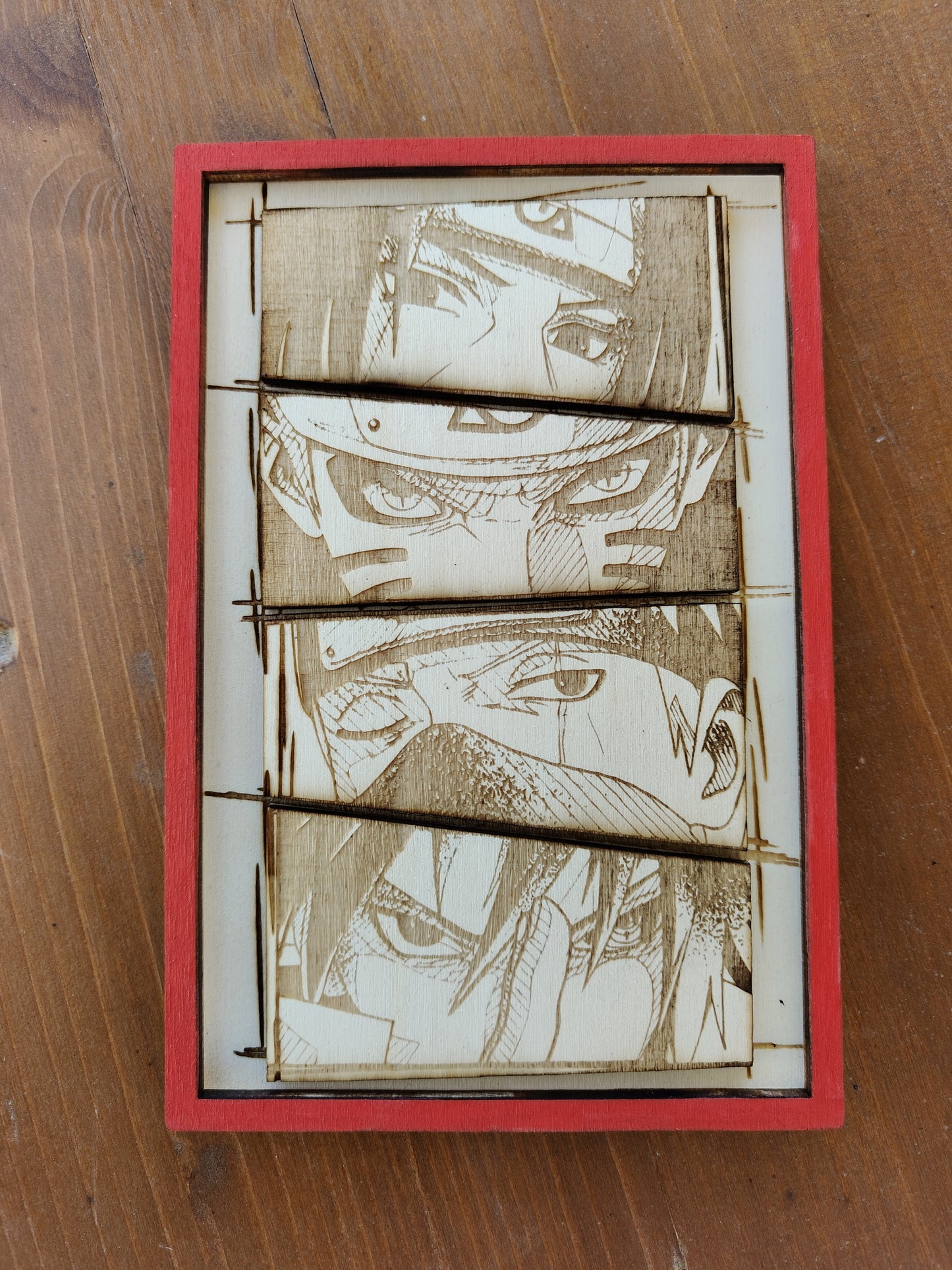 Quadretto in legno inciso - Naruto Team 7