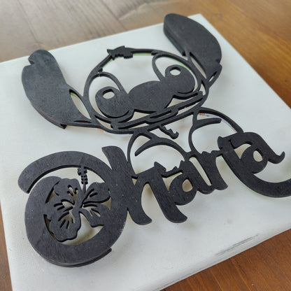 Quadro LED Stitch - Ohana