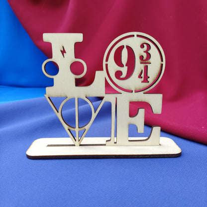 Cake Topper Harry Potter LOVE in legno con basi torta e arredo